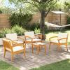 VidaXL 5-Piece Bistro Set with Cushions Solid Acacia Wood 3328619