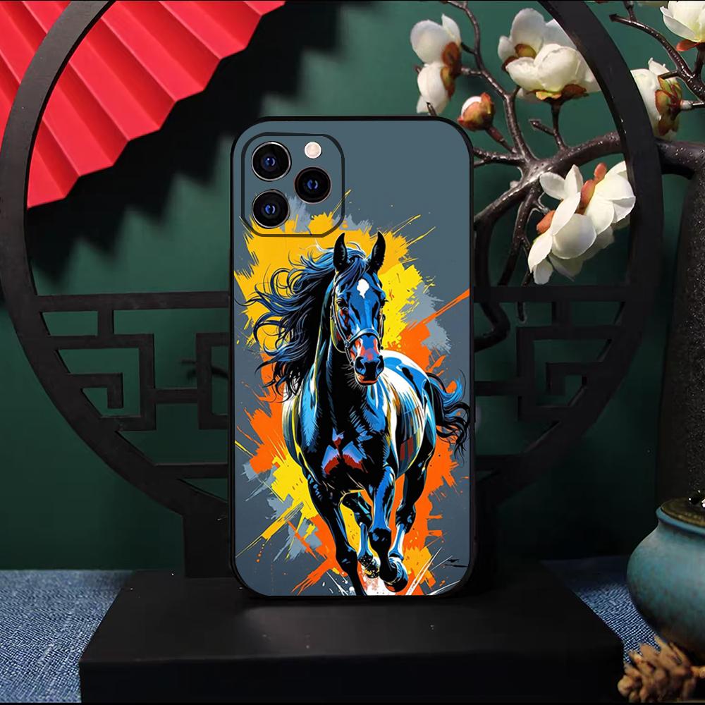 Крутой чехол для телефона с бегущей лошадью для IPhone 17 Pro Max 16 15 14 Pro Max 13 11 X Xs Xr 8 7Plus Силиконовый чехол