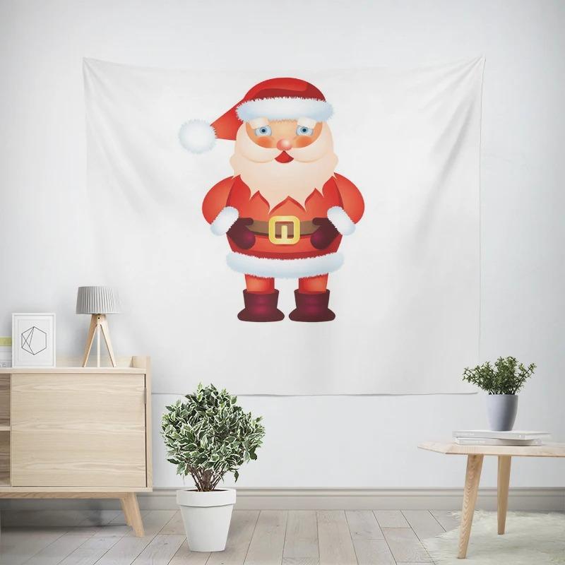 Рождество Новый год Белый бородатый Санта-Клаус Узор Гостиная Спальня Декоративный Гобелен