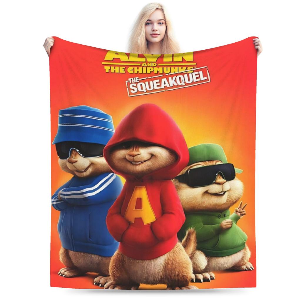 Alvin and the Chipmunks Blanket Cozy Soft Throw Blankets for Couch 50x60 Inch Multisize Plush Thin Quilt