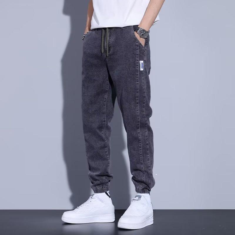 Джинсы осенние мужские корейские версии облегающих ног модные и удобные трендовые свободные шаровары