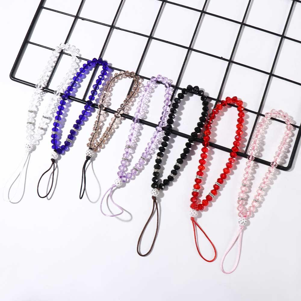 Beads Hand Wrist Lanyard Crystal Phone Straps Mobile Phone Straps Mobile Phone Chain Phone Lanyards