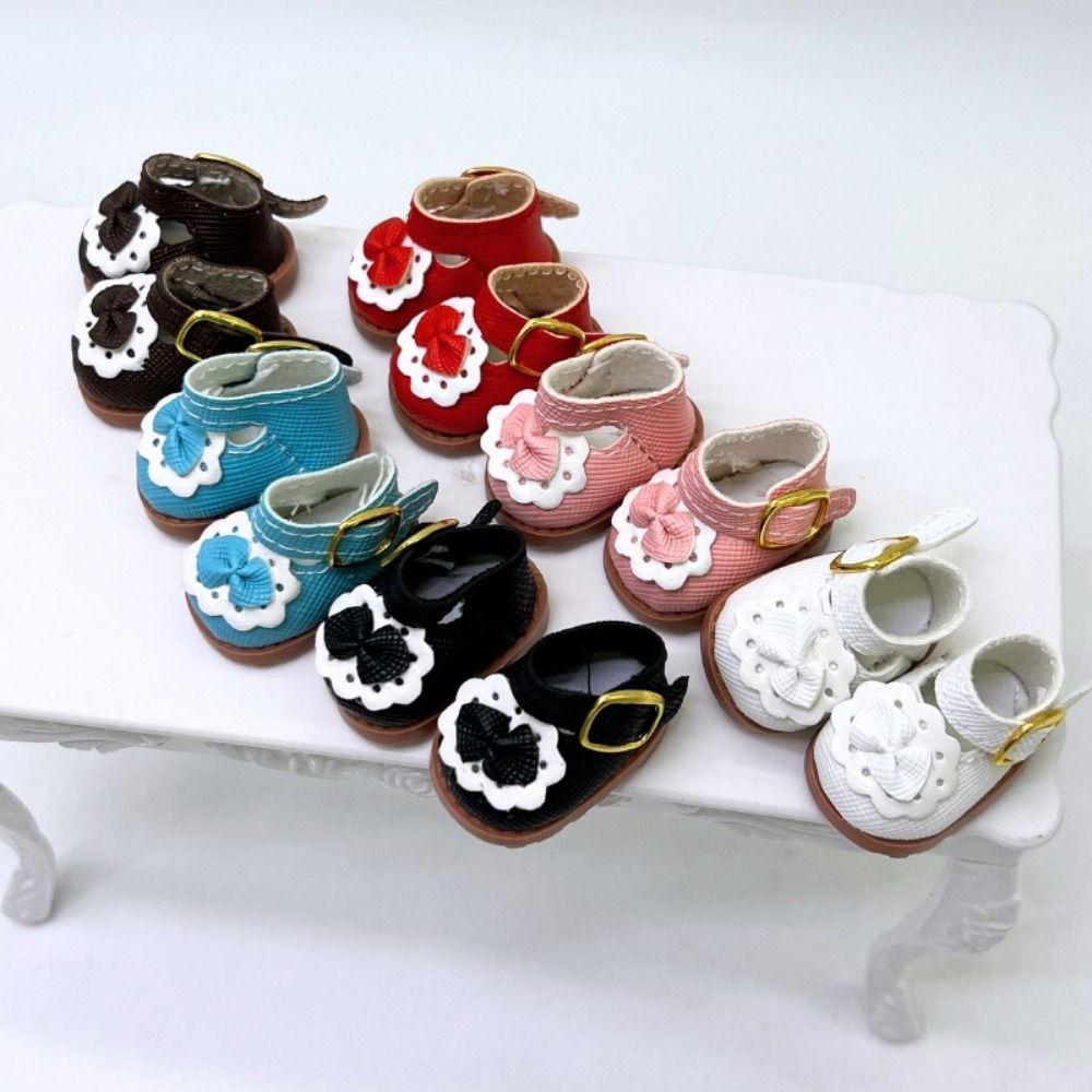 3.8*2.3cm 10cm Cotton Doll Shoes Small Plush Toy Accessories Princess Leather Shoes for 17cm Dolls
