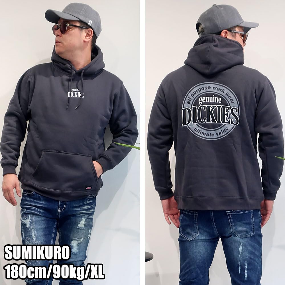 ОРИГИНАЛЬНАЯ мужская толстовка-пуловер Dickies с флисовой подкладкой и принтом на спине, не скатывающаяся, с капюшоном, размеры M, L и XL, 10001729 (JP, Алфавит, М, Темно-синий)