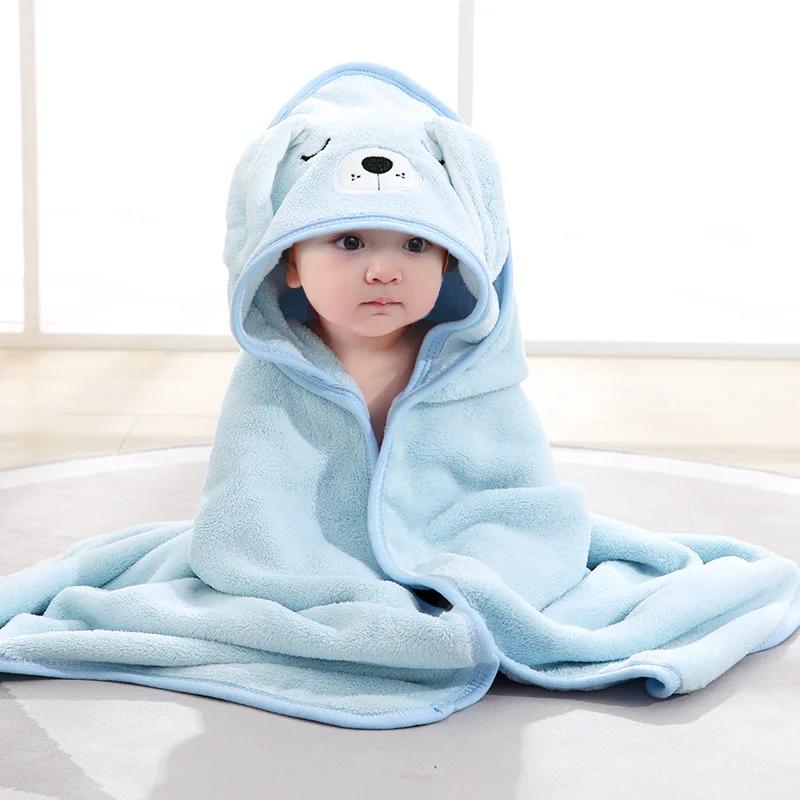 Baby Hooded Bath Towels Cartoon Animal Newborn Soft Towel Blanket Toddler Bathrobe Warm Sleeping Swaddle Wrap for Boys Girls