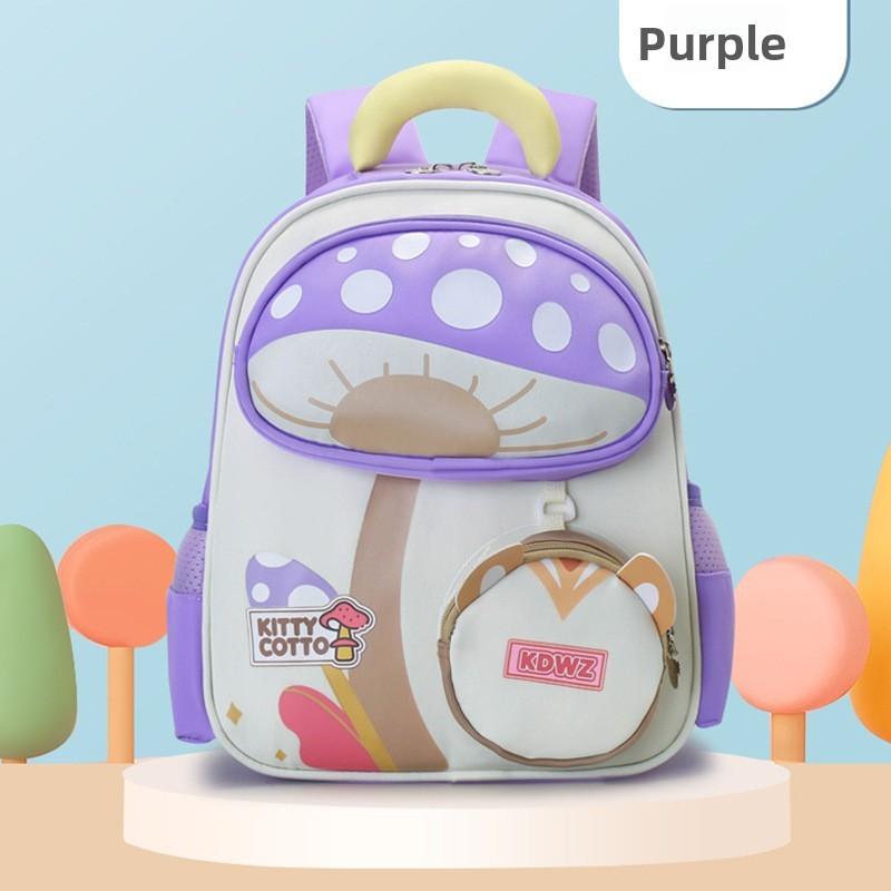 Preschooler Cartoon Mushroom Backpack With Air Cushion Straps For Daycare And School Use
