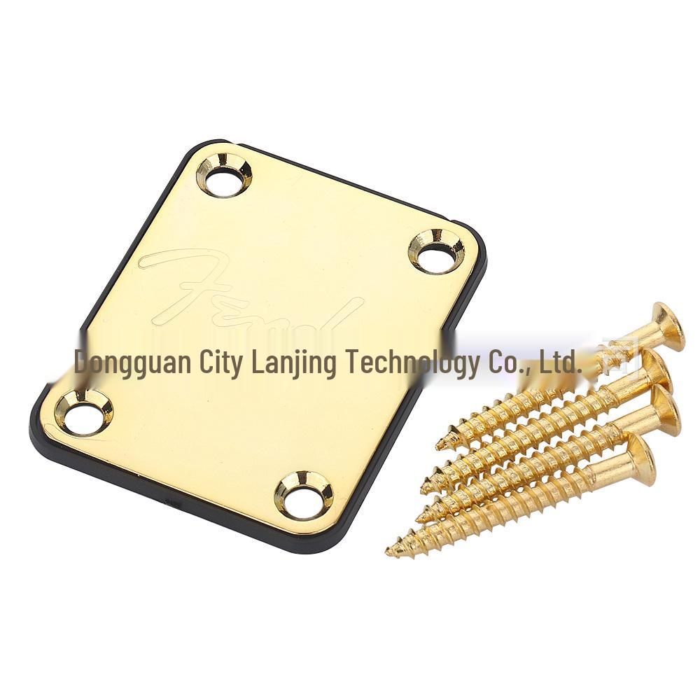 Gold Square Neck Reinforcement Plate for Fender ST Electric Guitar/Bass