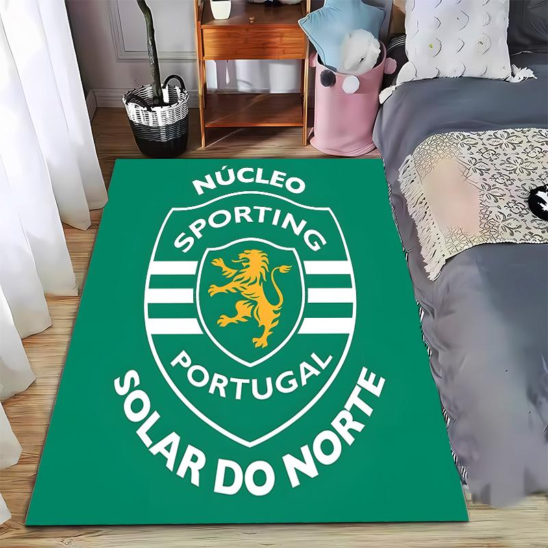 """Зеленый ковер с логотипом Sporting Portugal и принтом в виде льва""" Подходит для использования в качестве противоскользящего покрытия для гостиной, спальни, диванов"""