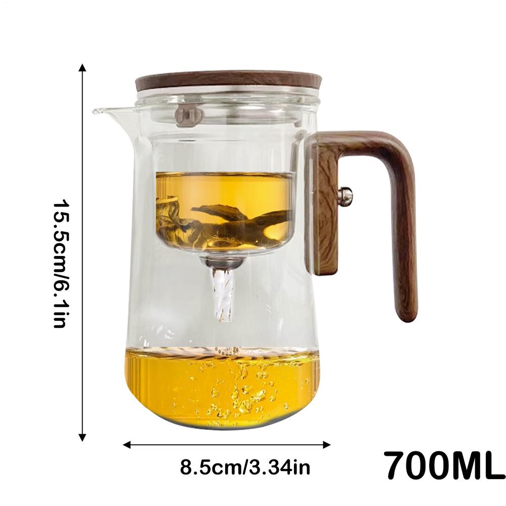 Glass Tea Pot Kettle Infuser 520ML/720ML Teapot Water Separation Inner Magnet One Click Magnetic Switches Tea Filtration Cup Set