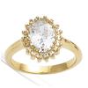 Gold Plated Ring 'Victorina' Golden White - 12x10 Mm