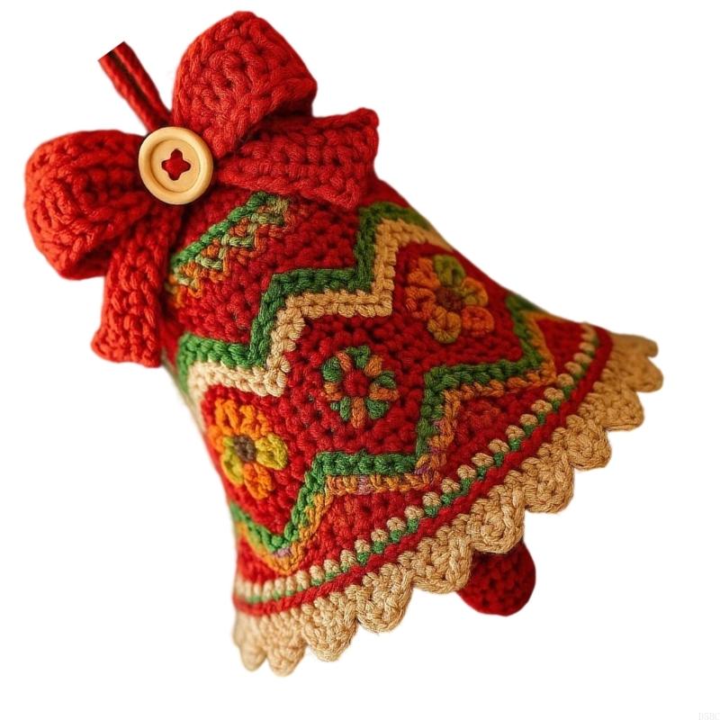 Christmas Bells Ornament Washable Soft Yarn For Car Window Display