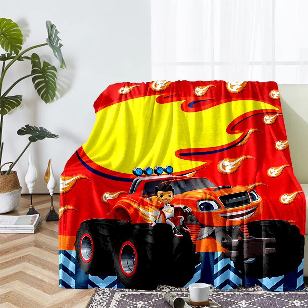 Truck Theme Printed Blanket - Perfect for Couch, Bed, Travel & Outdoor Use | Machine Washable, Cozy & Durable.