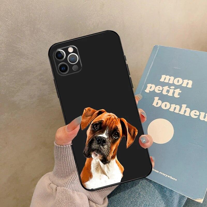 Чехол для телефона с собакой-боксером для iPhone Samsung Galaxy Redmi Xiaomi Oppo OnePlus Note SA 7 8 9 10 11 12 13 14 20 21 22 23 53 54 Pro Max Plus Ultra TPU Soft