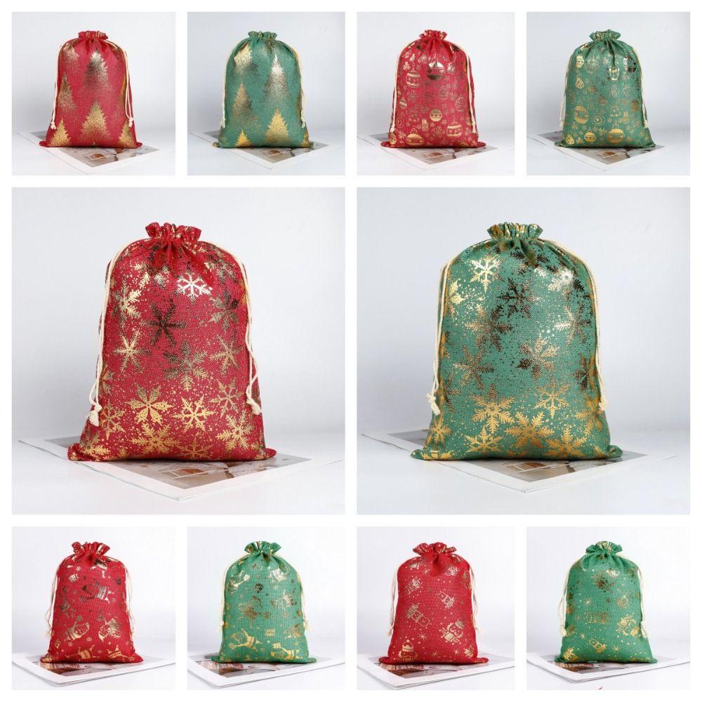 5pcs/lot Multi-color Christmas Drawstring Storage Bag Candy Jewelry Toy Presents