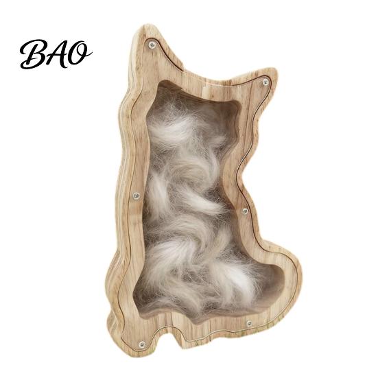 Safe Wooden Money Box Dog Piggy Bank with Clear Front, Unbreakable Puppy Coin Cash Visible Saver Container, Decorative Animal Saving for Boys