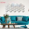 6/12Pcs Hot Art Safety Mirror Wall Sticker Mural Decals Home Decor Geometric Hexagon