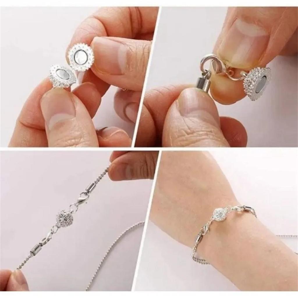 10 мм круглая алмазная застежка из магнитного железа, ретро-браслет, соединенный с магнитной застежкой, аксессуары для украшений ручной работы, 5 шт.