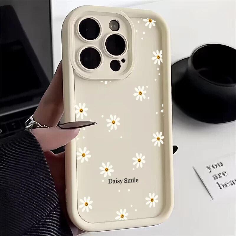 Ретро ромашки Силиконовый чехол для телефона Для iphone17 16pro 15pro 14 13 12 11 12pro 13pro max 14plus Защитный чехол от падения