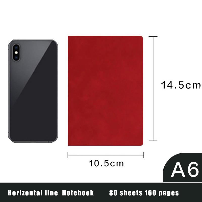 Утолщенный блокнот A6 для деловых заметок из овчины, 160 страниц, с подкладкой