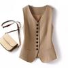 Весенний костюмный жилет без рукавов с деталью на талии Женский жилет-жакет