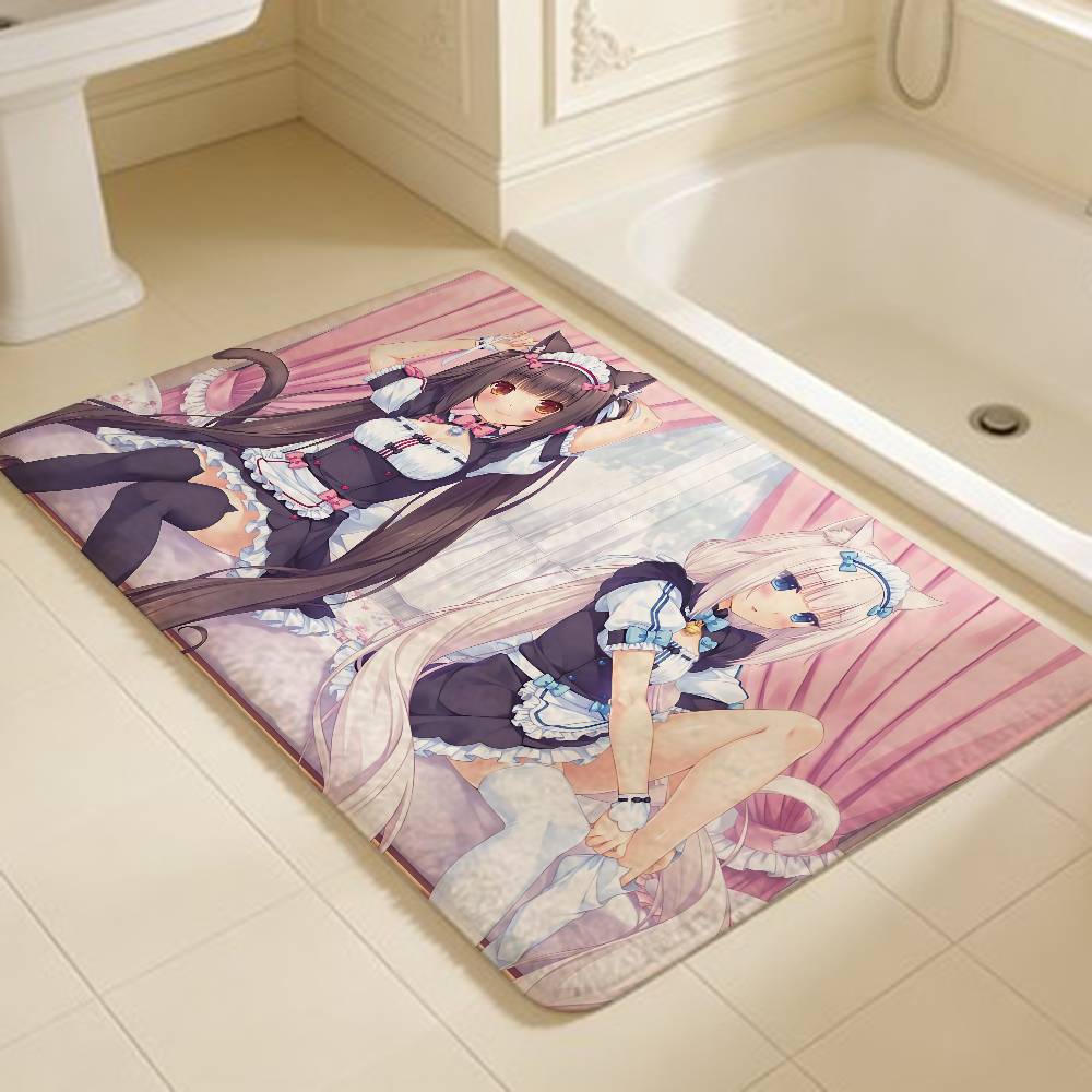 Аниме Кавайная Девушка Nekopara Придверный Коврик Моющийся Нескользящий Коврик для Гостиной Зоны Дивана и Стульев Кухонный Придверный Коврик Ковер