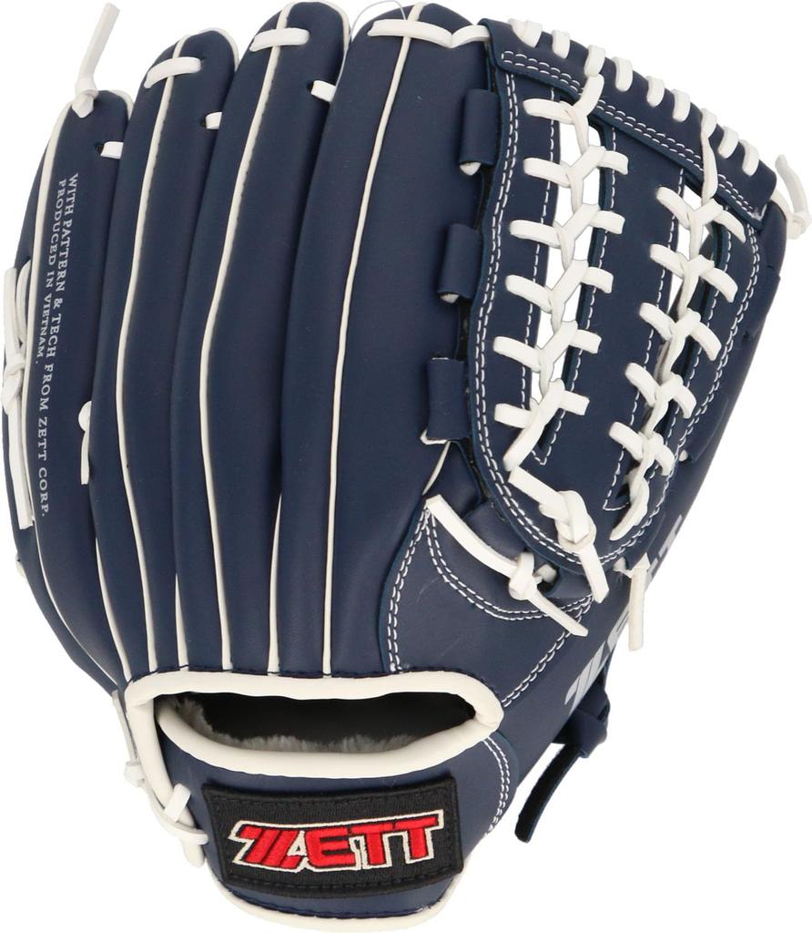 ZETT Catch Ball with Shock Absorbing School Age and BDG2012V Glove, Beginner's, Pads, 11.5-inch (Elementary Up), Right-Handed Throw, Blue,