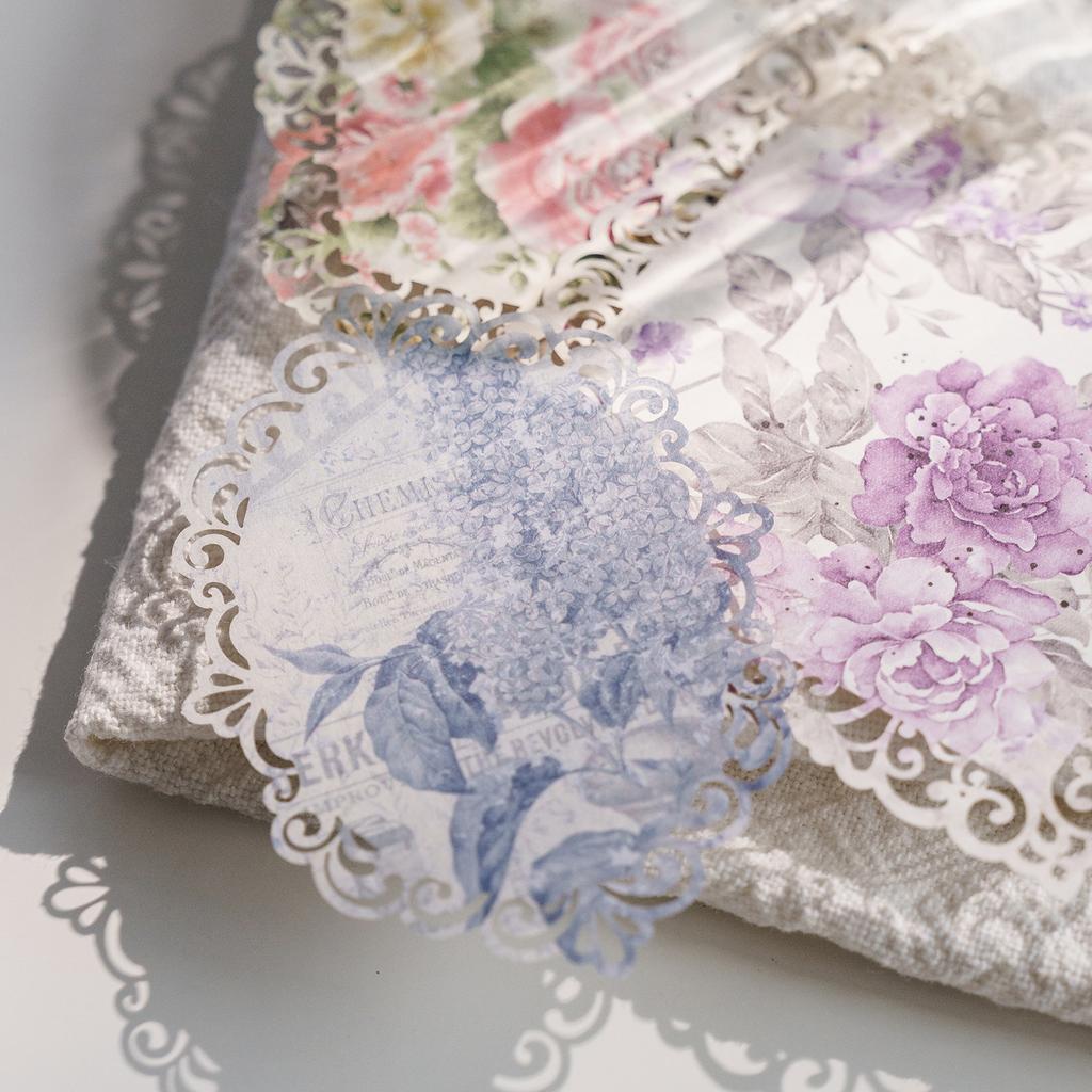 10 pcs Vintage lace Floral pattern material paper Literature and Art Decorative Diary Album Scrapbooking Background paper