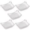 Toyo Sasaki Glass Japanese Tableware Set of 5 Long Choko Made In Includes Small Soy Sauce Small Square Deep Glass YA41 Plates, Japan, Bowl, Dish,