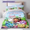 Gabby Dollhouse Pattern Bedding Quilt Set Quilt Cover Pillowcase Home Decoration Birthday Gift (1 * duvet cover + 2 * pillowcase, without core)