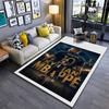 Sports Area Rug, Kylian Mbappe PSG Navy Number 10 Back View Gold Eiffel Tower Paris Night Print, Fan Decor, Non-Slip Mat
