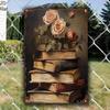 Жестяная табличка Винтажная Книга Роза Настенное искусство 8x12 дюймов Домашний декор Металлическая настенная тарелка