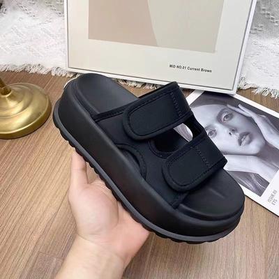 Модные тапочки женские босоножки на платформе босоножки на высоком каблуке летняя женская обувь пляжные шлепанцы сплошные шлепанцы 2024 тапочки женские