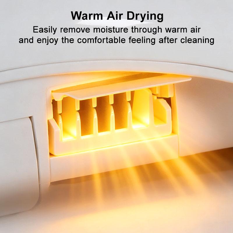 Toilet Seat Auto Lid Opening with Heated Seat Warm Air Dryer Soft Close Toilet Seats Self Cleaning Nozzle Elongated Toilet Lid