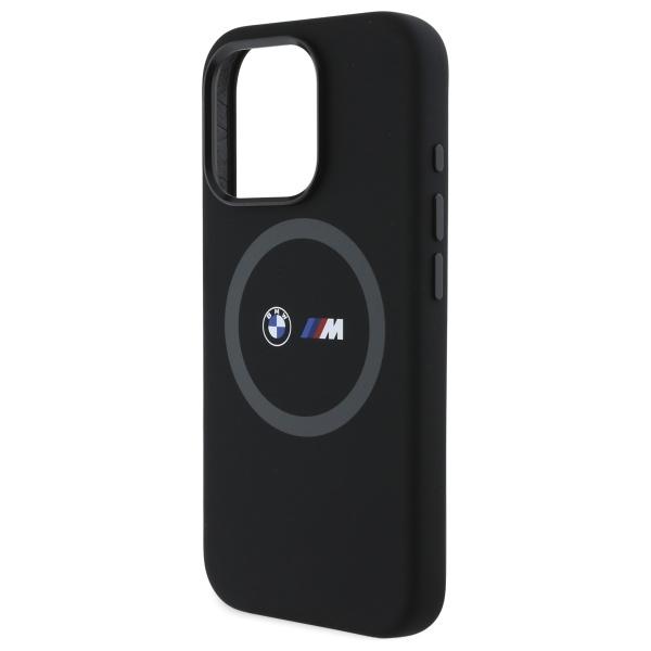 BMW Bmhmp16X23Srok Iphone 16 Pro Max     6.9 Black Hardcase M Silicone Printed Ring Magsafe