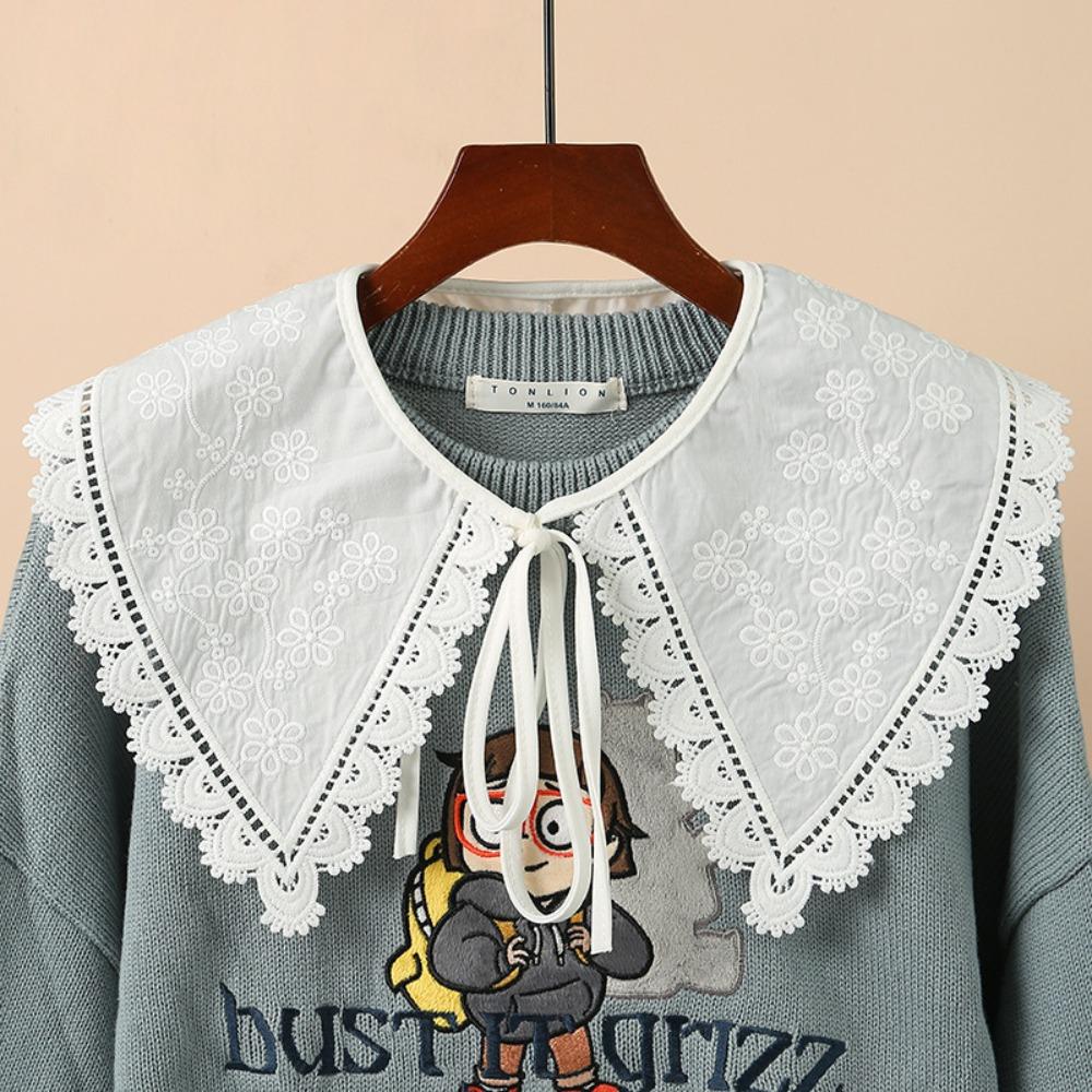 Double Layer Ruffles Fake Collar Lace Ruffled Trim Shoulder Wrap Detachable Shawl Wrap Women