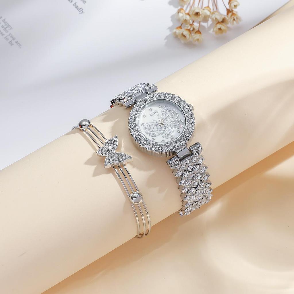 Набор женских летних модных кварцевых часов со стальным браслетом из 5 предметов