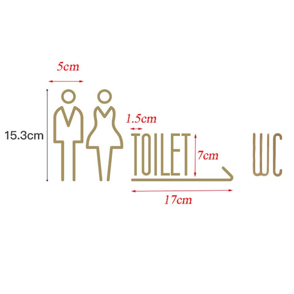 Toilet Door Sign for Hotel,Office,Home Brass Bathroom Signage WC Plaque Restroom Sign Toilet Symbol