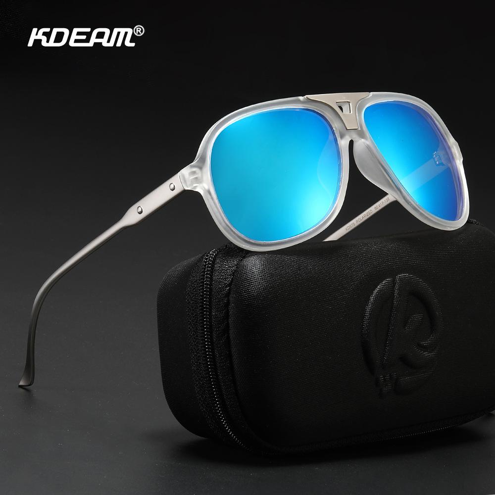KDEAM Classic toad-eye sunglasses, metal-framed sunglasses for men, high-definition polarized lenses, outdoor sunglasses for women, UV protection