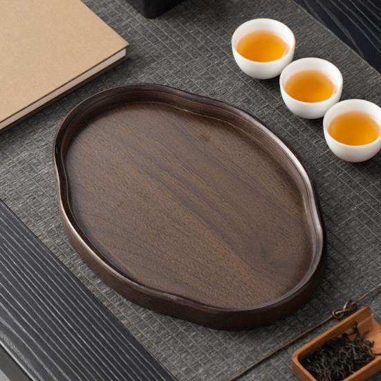 Бамбуковый сервировочный поднос Фруктовое блюдо Поднос для хранения чайных чашек Многофункциональное блюдо для закусок для фруктов, десертов, сыра