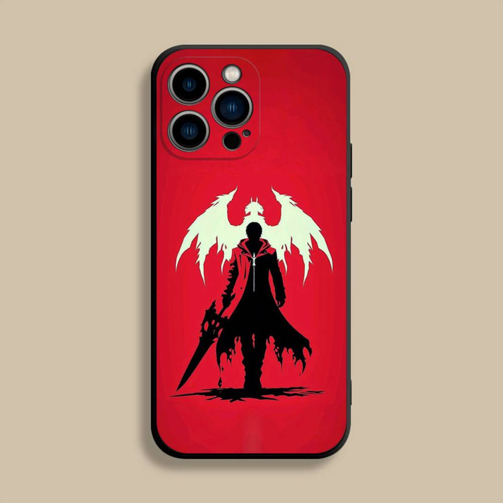 Чехол для телефона D-Devil M-May C-Cry для iPhone 17,16,15,14,13,12,Pro,Max,Plus,E,SE4,Air,Mini Черный Мягкий Чехол