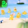 Adorable Luminous Playful Duckling Figurines Resin Miniature Decor Set