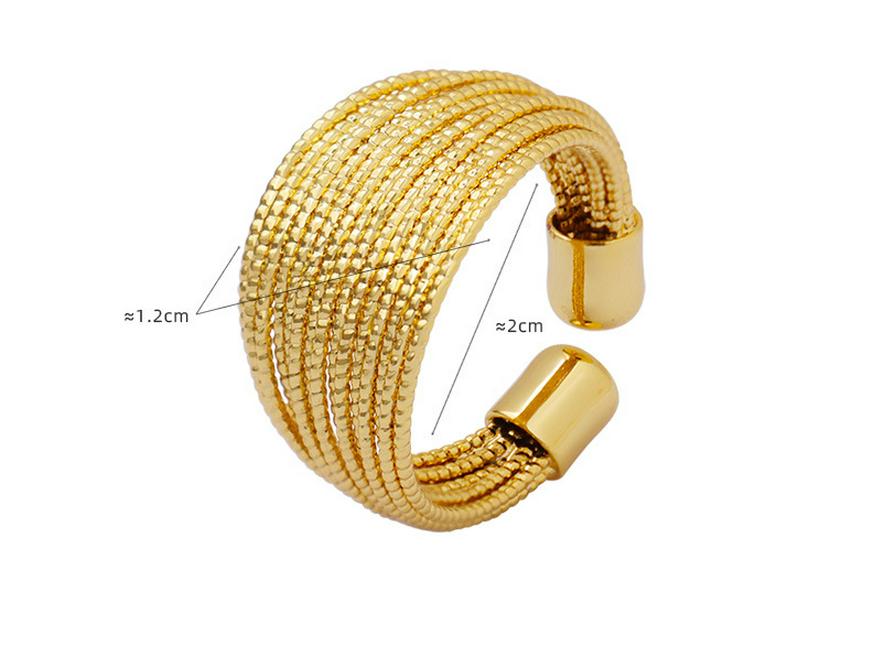 Квадратный сахар Многослойное полукруглое медное кольцо - Европейско-американский дизайн, Женская модная бижутерия