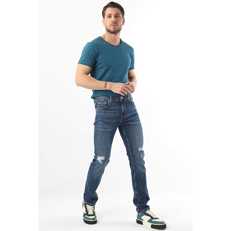 Рваные джинсы мужские серии синие