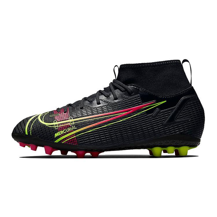 Nike Mercurial Superfly 8 Jr Assassin 14 Academy AG Lace-Up Professional Fit Mid-Top Kids Soccer Shoes Kids Soccer Shoes Black Orange CV0732-090