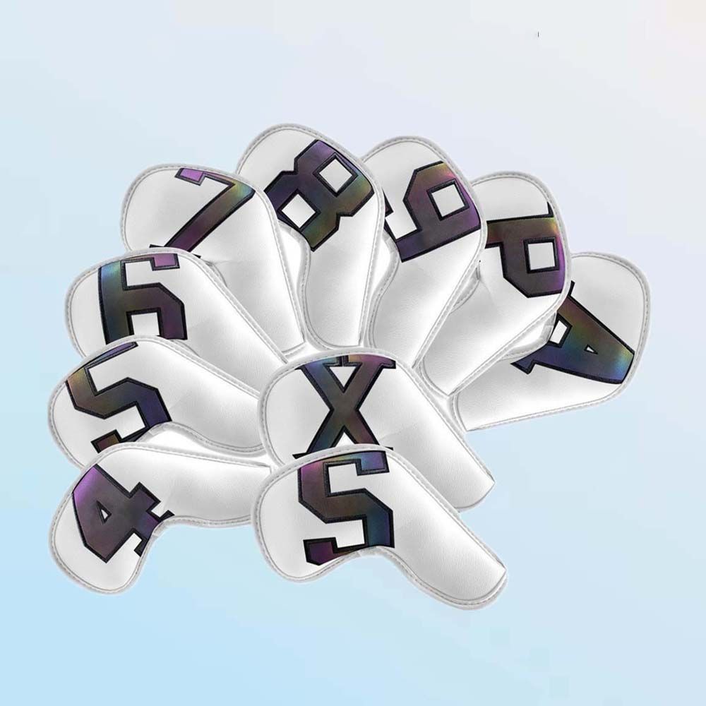 Вышивка с дизайном цифр Чехол для гольф-клуба Головные чехлы для гольфа Головной чехол Чехол для головки гольф-айрона