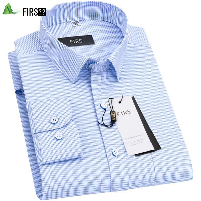 Мужская рубашка FIRS в клетку и полоску, с длинным рукавом, в стиле business casual