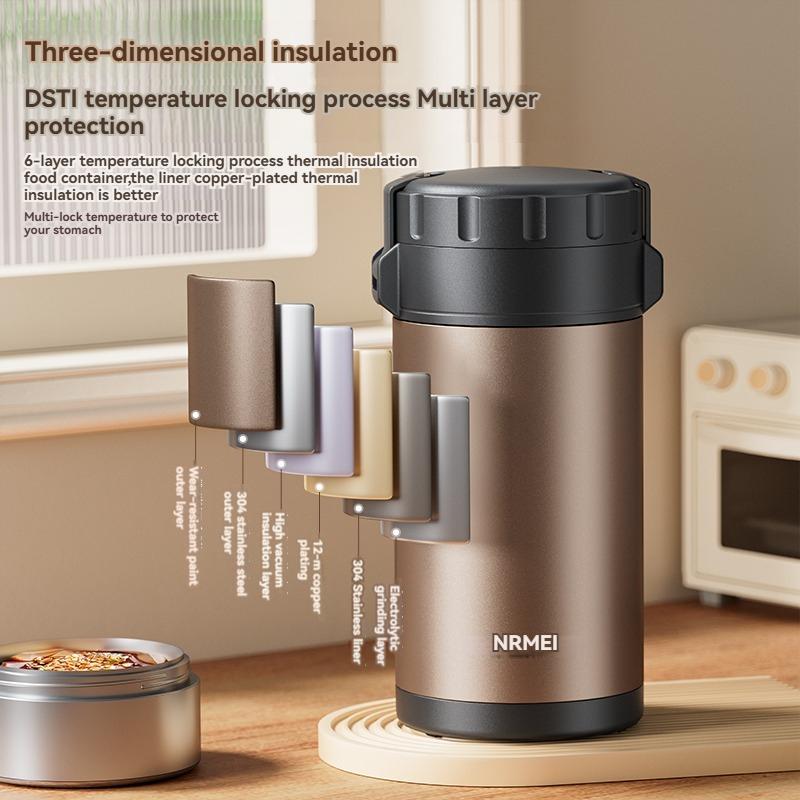 Ланч-бокс из нержавеющей стали, Большая вместимость, Портативный ланч-бокс для улицы, Многослойный термоконтейнер для хранения еды, Новая модернизация