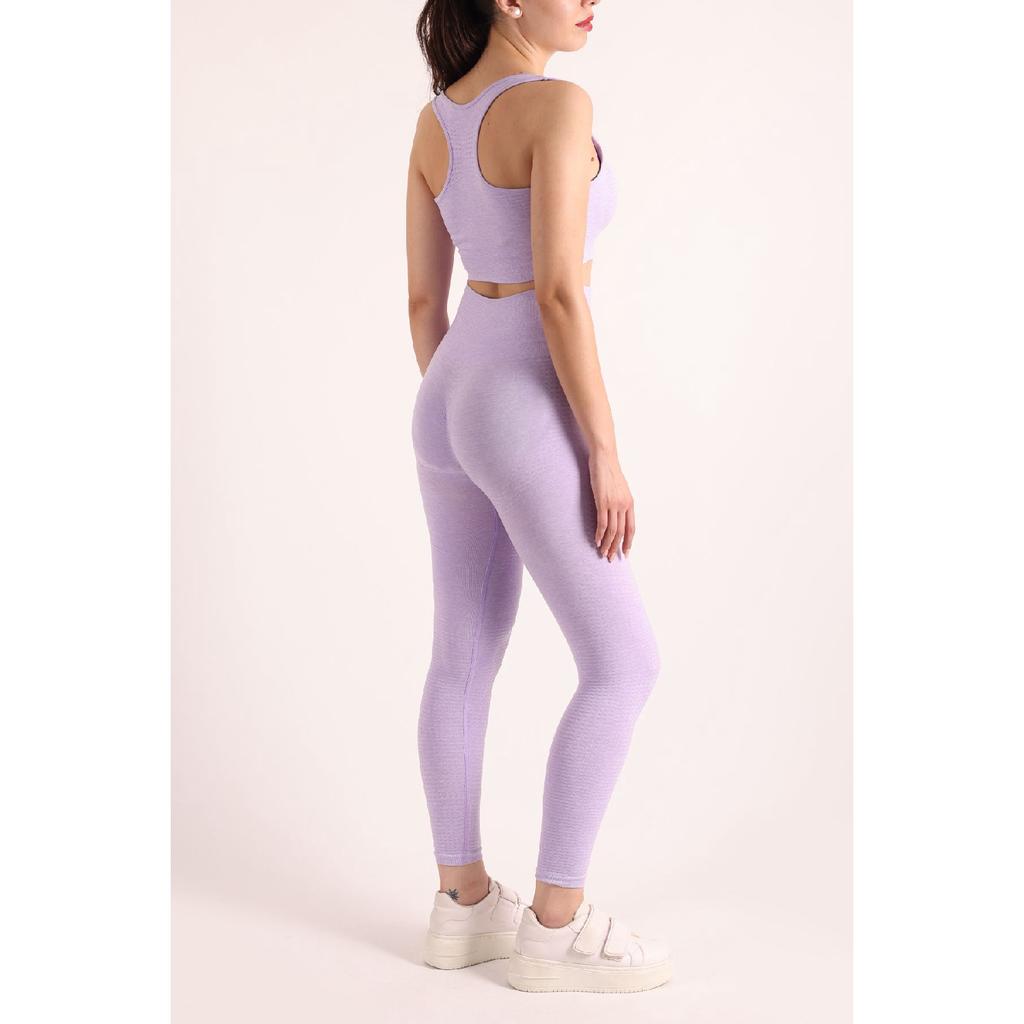 Меланжевый спортивный бюстгальтер и колготки