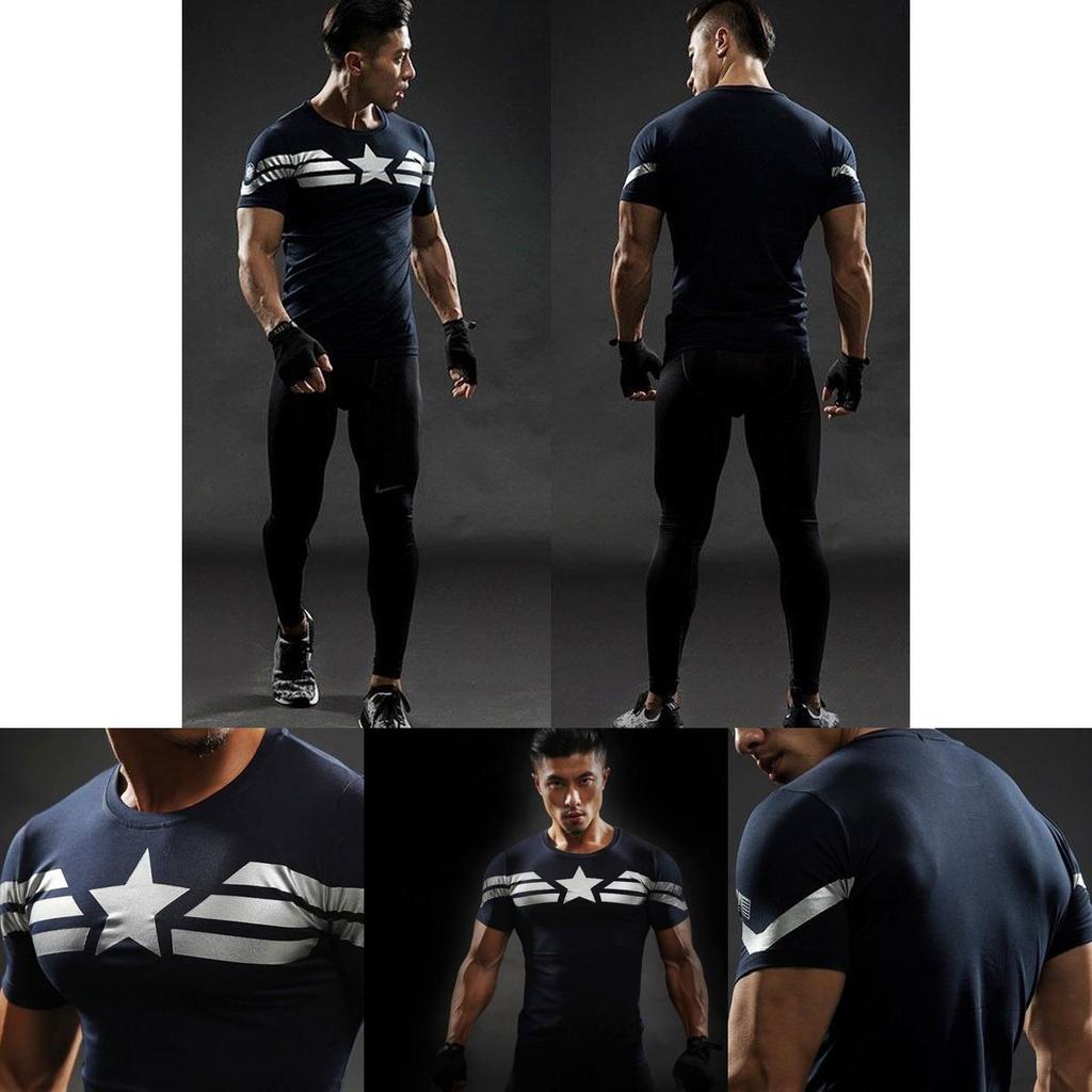 Mens Sportswear Tshirt Short Sleeve Fitness Clothing Graphic Tops Tee Clothing