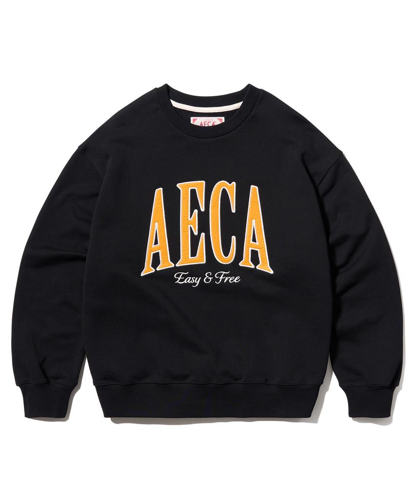 AECA Aeca Arch Felt Sweat Shirts-Black